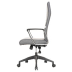 Fauteuil de bureau haut dossier en cuir, pivotant, 1 place — Noir / Marron clair / Bleu marine / Gris / Marron clair / Blanc / Anthracite / Vert