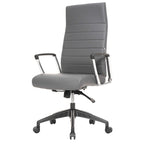 Fauteuil de bureau haut dossier en cuir, pivotant, 1 place — Noir / Marron clair / Bleu marine / Gris / Marron clair / Blanc / Anthracite / Vert