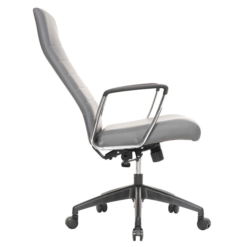 Fauteuil de bureau haut dossier en cuir, pivotant, 1 place — Noir / Marron clair / Bleu marine / Gris / Marron clair / Blanc / Anthracite / Vert
