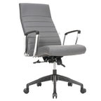 Fauteuil de bureau haut dossier en cuir, pivotant, 1 place — Noir / Marron clair / Bleu marine / Gris / Marron clair / Blanc / Anthracite / Vert