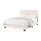 Lit plateforme en bouclé crème – Simple / Double / Grand lit / Très grand lit, 1 personne