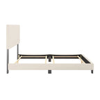 Lit plateforme en bouclé crème – Simple / Double / Grand lit / Très grand lit, 1 personne