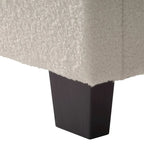 Lit plateforme en bouclé crème – Simple / Double / Grand lit / Très grand lit, 1 personne