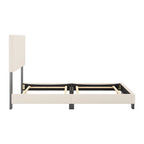Lit plateforme en bouclé crème – Simple / Double / Grand lit / Très grand lit, 1 personne