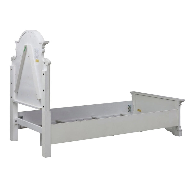 Lit capitonné en chenille touffetée blanc antique – Lit simple/double/Queen/King, 1-2 personnes