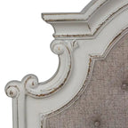 Lit capitonné en chenille touffetée blanc antique – Lit simple/double/Queen/King, 1-2 personnes
