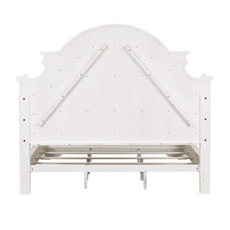 Lit capitonné en chenille touffetée blanc antique – Lit simple/double/Queen/King, 1-2 personnes