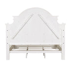 Lit capitonné en chenille touffetée blanc antique – Lit simple/double/Queen/King, 1-2 personnes