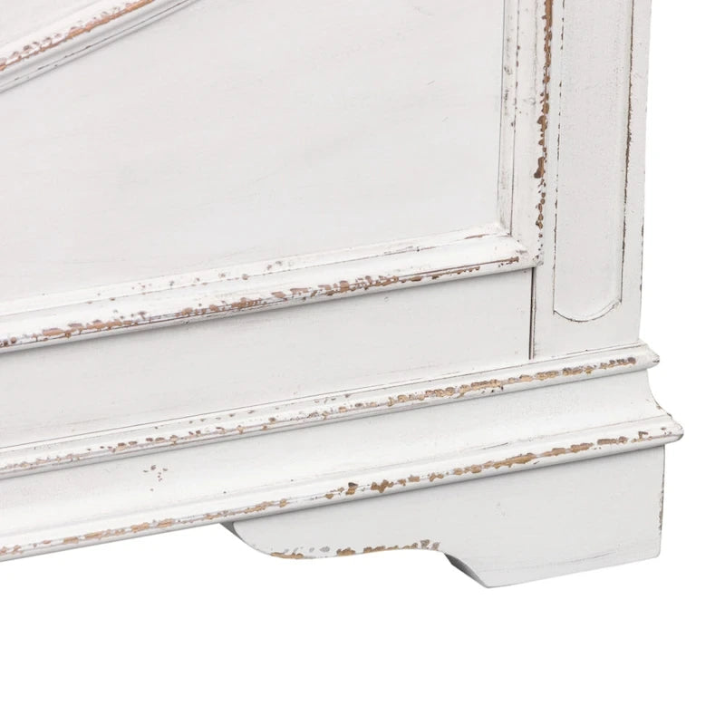 Lit capitonné en chenille touffetée blanc antique – Lit simple/double/Queen/King, 1-2 personnes