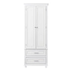 Meuble de rangement haut gris/blanc avec 2 tiroirs et une étagère réglable