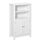 Meuble de rangement au sol double porte finition bois blanc, 1 à 2 personnes