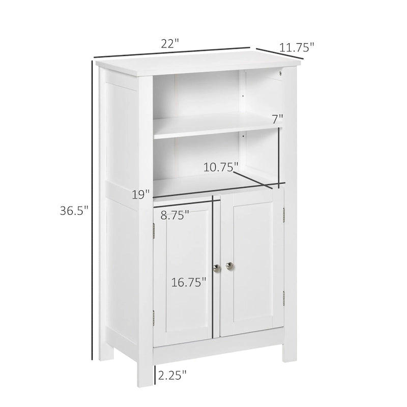 Meuble de rangement au sol double porte finition bois blanc, 1 à 2 personnes