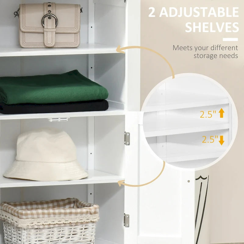 Meuble de rangement au sol double porte finition bois blanc, 1 à 2 personnes