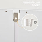 Meuble de rangement au sol double porte finition bois blanc, 1 à 2 personnes