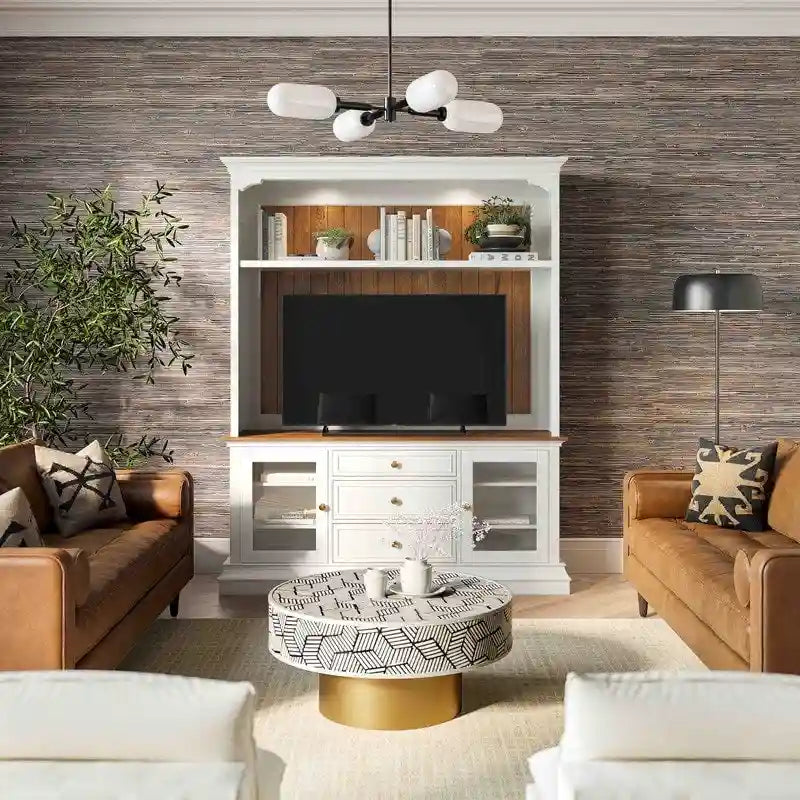 Meuble TV 2 portes anthracite/blanc/bleu/gris – Compatible avec les téléviseurs jusqu'à 65 po