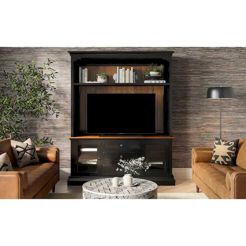 Meuble TV 2 portes anthracite/blanc/bleu/gris – Compatible avec les téléviseurs jusqu'à 65 po