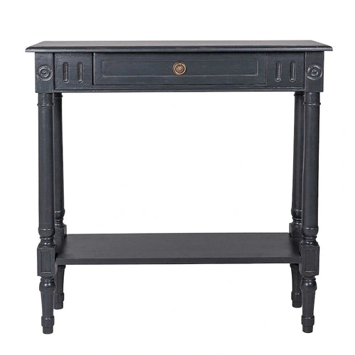 Table console traditionnelle noire / grise / blanche avec tiroir