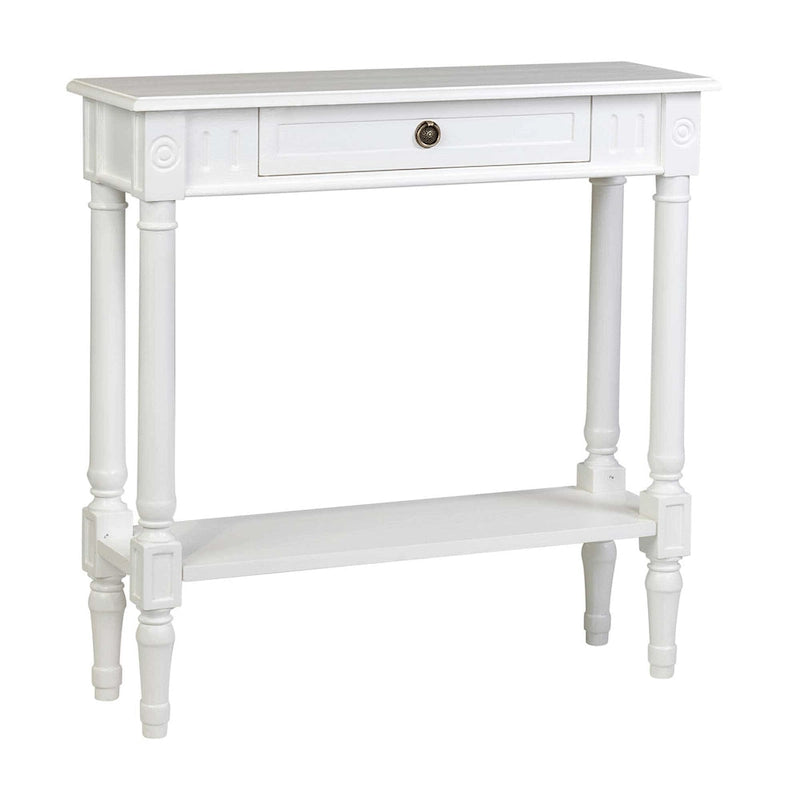 Table console traditionnelle noire / grise / blanche avec tiroir