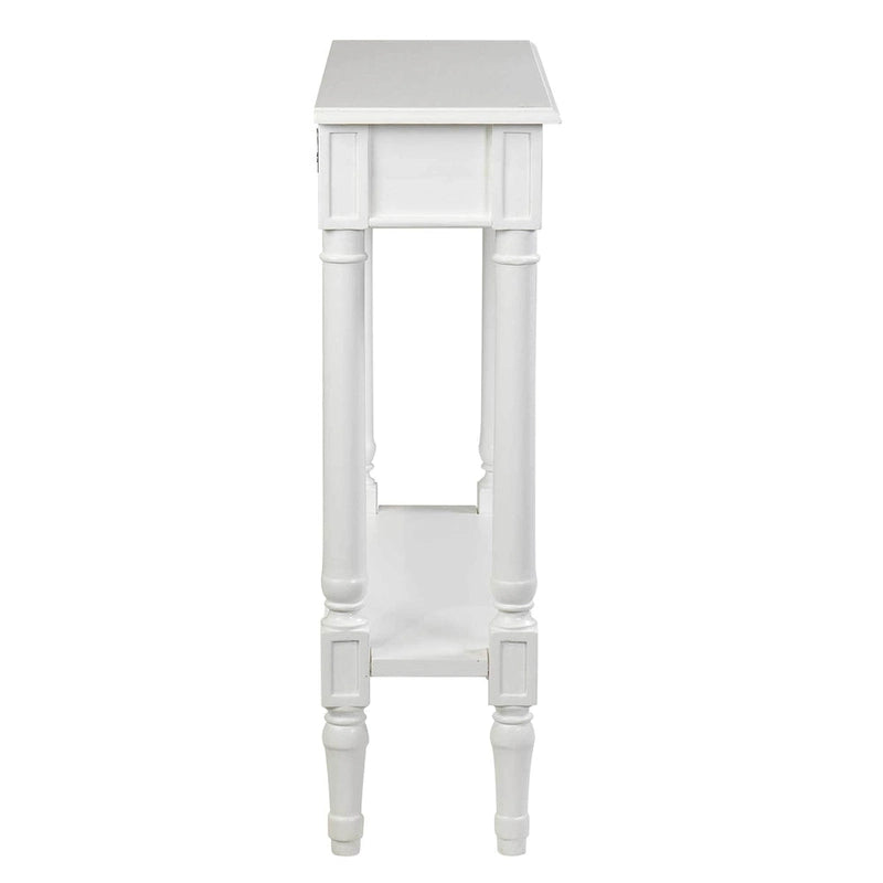 Table console traditionnelle noire / grise / blanche avec tiroir