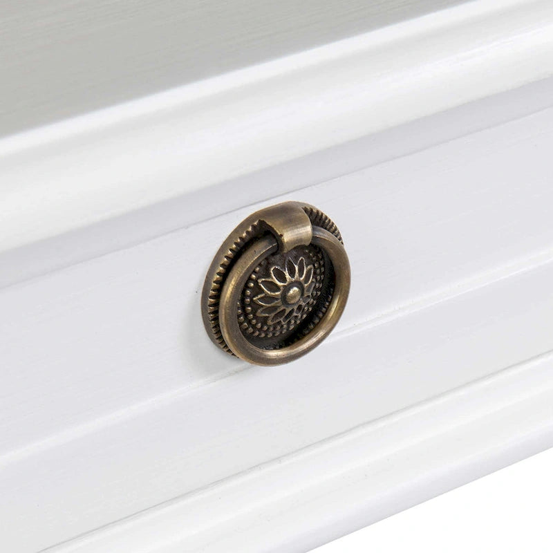 Table console traditionnelle noire / grise / blanche avec tiroir