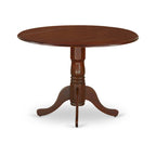 Table à manger ronde à pied central pour 4 personnes – Chêne / Noir / Blanc / Acajou / Hêtre / Marron selle