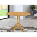 Table à manger ronde à pied central pour 4 personnes – Chêne / Noir / Blanc / Acajou / Hêtre / Marron selle