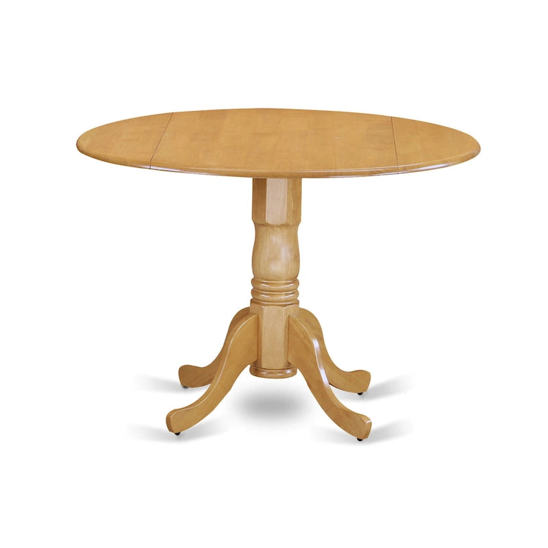 Table à manger ronde à pied central pour 4 personnes – Chêne / Noir / Blanc / Acajou / Hêtre / Marron selle