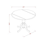 Table à manger ronde à pied central pour 4 personnes – Chêne / Noir / Blanc / Acajou / Hêtre / Marron selle