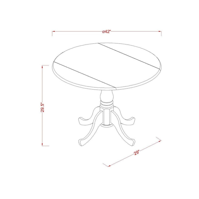 Table à manger ronde à pied central pour 4 personnes – Chêne / Noir / Blanc / Acajou / Hêtre / Marron selle