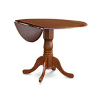 Table à manger ronde à pied central pour 4 personnes – Chêne / Noir / Blanc / Acajou / Hêtre / Marron selle
