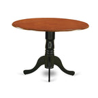 Table à manger ronde à pied central pour 4 personnes – Chêne / Noir / Blanc / Acajou / Hêtre / Marron selle