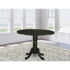 Table à manger ronde à pied central pour 4 personnes – Chêne / Noir / Blanc / Acajou / Hêtre / Marron selle