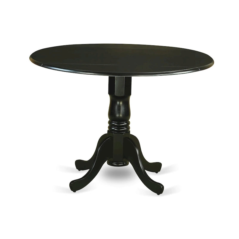 Table à manger ronde à pied central pour 4 personnes – Chêne / Noir / Blanc / Acajou / Hêtre / Marron selle