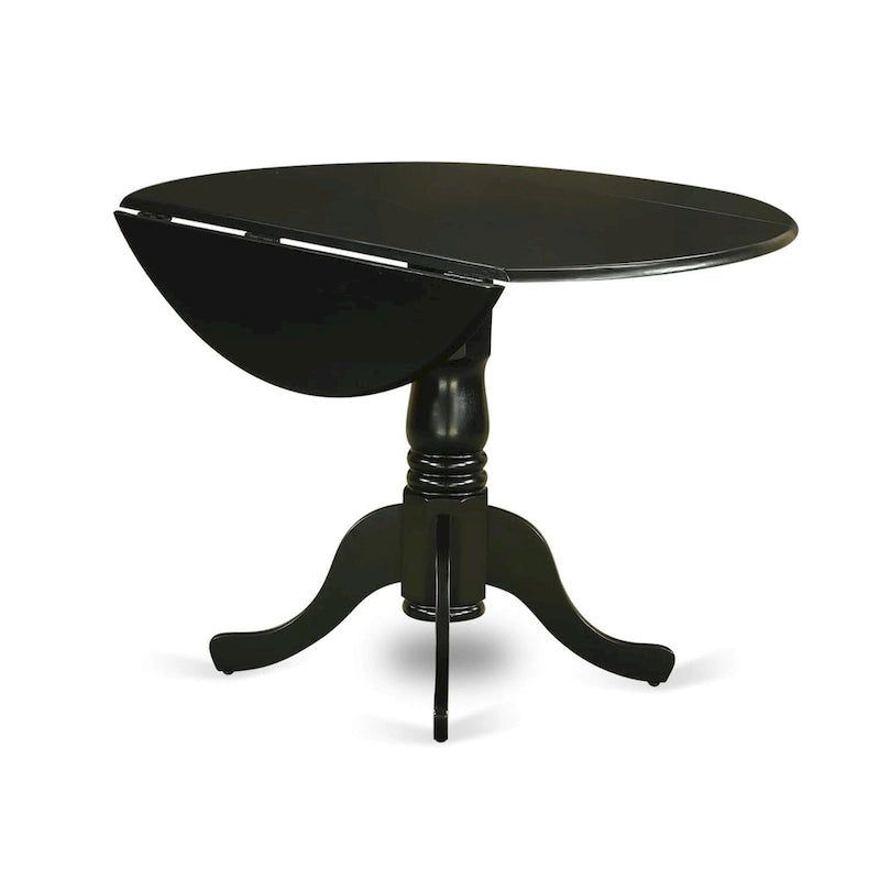 Table à manger ronde à pied central pour 4 personnes – Chêne / Noir / Blanc / Acajou / Hêtre / Marron selle