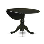 Table à manger ronde à pied central pour 4 personnes – Chêne / Noir / Blanc / Acajou / Hêtre / Marron selle