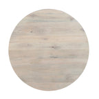Table basse ronde en bois blanc avec rangement, pour 1 personne