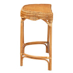Console demi-lune en osier brun naturel