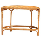 Console demi-lune en osier brun naturel