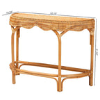 Console demi-lune en osier brun naturel
