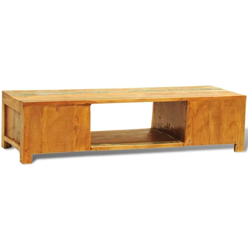 Meuble TV vintage multicolore à 2 portes, en bois recyclé, 1 pièce