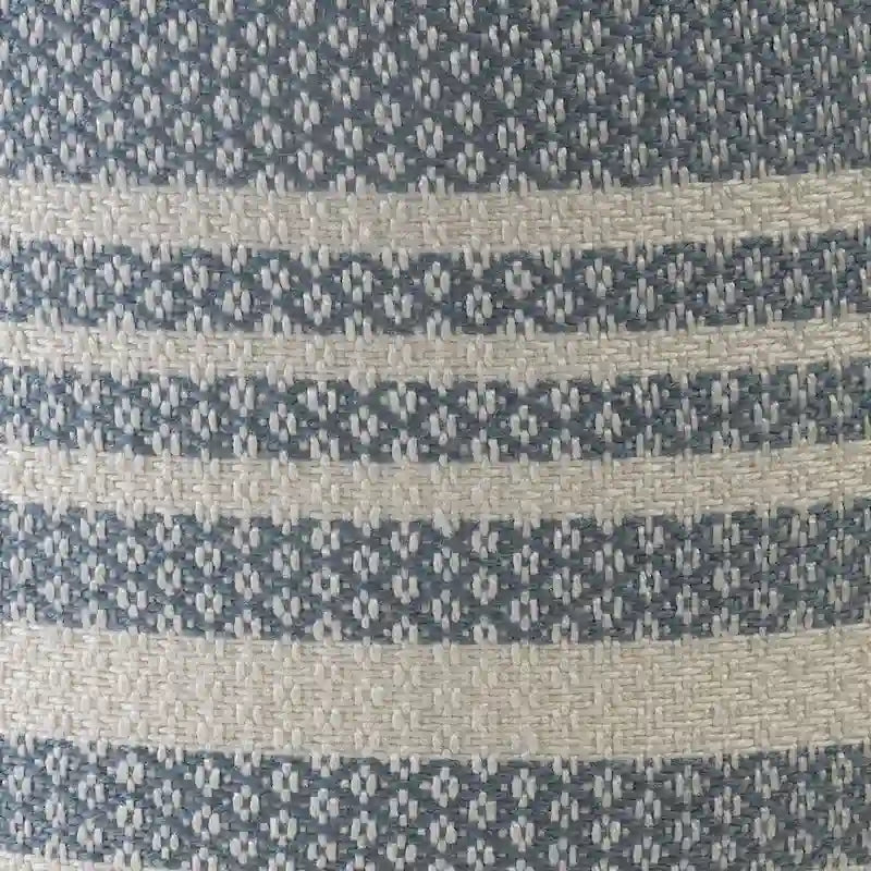 Pouf ottoman rond rayé bleu et blanc, 1 place