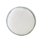 Pouf ottoman rond rayé bleu et blanc, 1 place