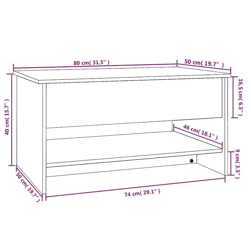 Table basse relevable – Plusieurs coloris, Bois manufacturé, 1 unité