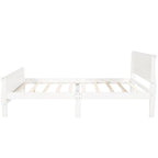 Cadre de lit traîneau Espresso / Blanc / Chêne avec pied de lit — Lit simple / double / grand, 1 à 2 personnes