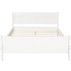 Cadre de lit traîneau Espresso / Blanc / Chêne avec pied de lit — Lit simple / double / grand, 1 à 2 personnes