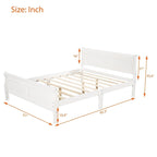Cadre de lit traîneau Espresso / Blanc / Chêne avec pied de lit — Lit simple / double / grand, 1 à 2 personnes