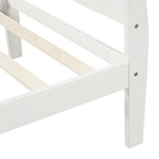 Cadre de lit traîneau Espresso / Blanc / Chêne avec pied de lit — Lit simple / double / grand, 1 à 2 personnes