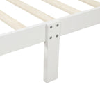 Cadre de lit traîneau Espresso / Blanc / Chêne avec pied de lit — Lit simple / double / grand, 1 à 2 personnes