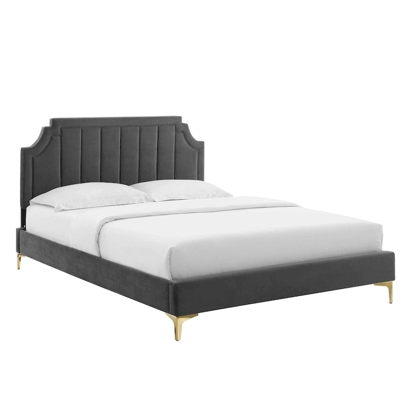 Lit Queen plateforme en velours Gris clair / Rose / Bleu marine / Menthe / Rose poudré / Blanc / Bleu sarcelle / Anthracite – 1 personne