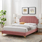 Lit Queen plateforme en velours Gris clair / Rose / Bleu marine / Menthe / Rose poudré / Blanc / Bleu sarcelle / Anthracite – 1 personne